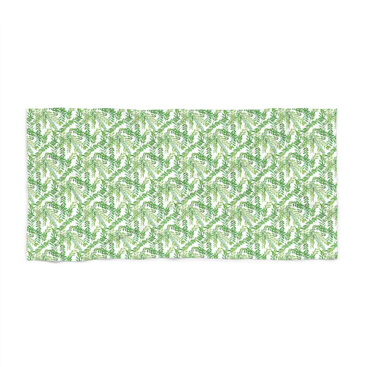 Green Leaves of Myrtle-Leaf Leaf-Flower Beach Towel